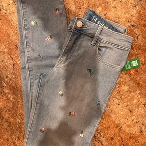 GAP Women's Skinny Jeans - Embroidered Gray